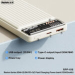 پاوربانک 10000 دارای LED ریمکس مدل Remax 10000 Power Bank with LED and Cable Model Rpp-616 - Image 3