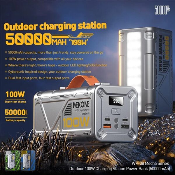 پاوربانک 50000 آمپر ویکوم wekome 50000 mah power bank - Image 3