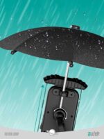 هولدر موبایل موتور سیلکت همراه با چتر برند موکسوم  motorcycle mobile phone holder with Moxom brand umbrella - Image 7