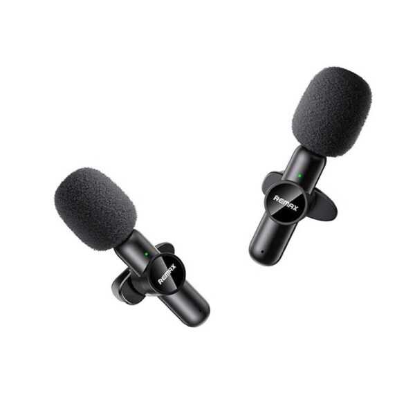 میکروفون وایرلس 2 کاربره برند ریمکس  اورجینال Remax wireless microphone for 2 users - Image 3