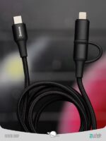کابل سریع دو سر تایپ سی و لایتنینگ باسئوس Baseus Twin 2in1 60W PD Quick Charging cable 1m - Image 8