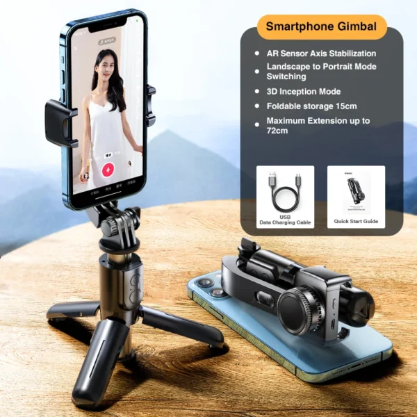 گیمبال و سه پایه  آرتاکو  RtakoMini Electric Gimbal Stabilizer Selfie Stick L09 - Image 9