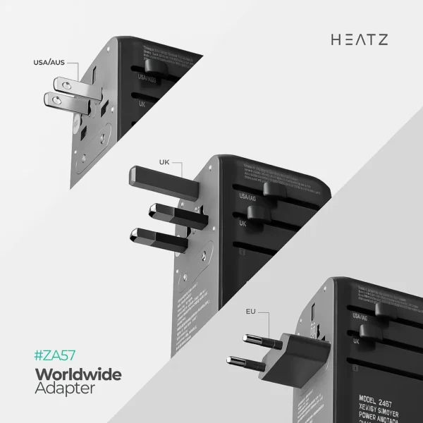 آداپتور  مسافرتی  85 وات هیتز  Heatz Travel Adapter ZA57 - Image 2
