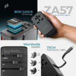آداپتور  مسافرتی  85 وات هیتز  Heatz Travel Adapter ZA57 - Image 3
