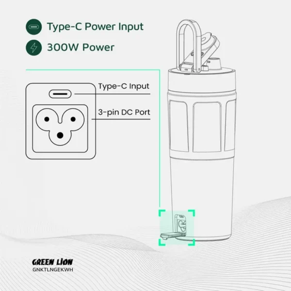 کتری برقی  گرین لاین 600 میلی لیتری  Green Lion Kettle & Go Electric 600mL - Image 4