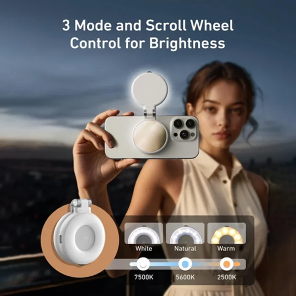 رینگ لایت سلفی مگنتی برند  تلسین  TELESIN Magnetic Selfie Light C03 - Image 5
