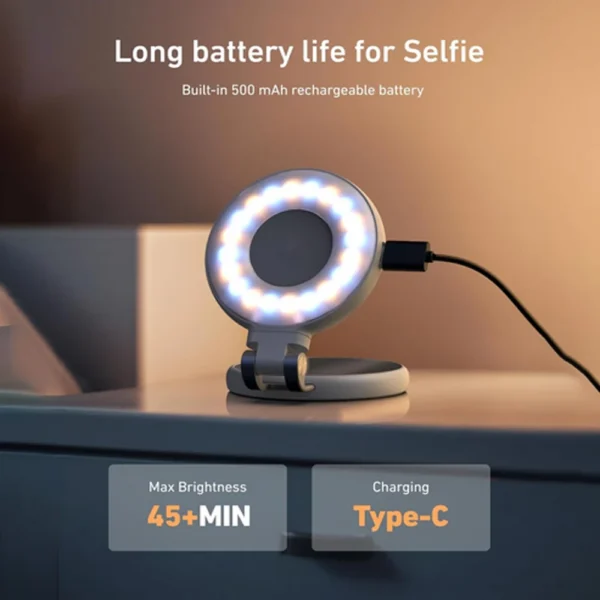 رینگ لایت سلفی مگنتی برند  تلسین  TELESIN Magnetic Selfie Light C03 - Image 6