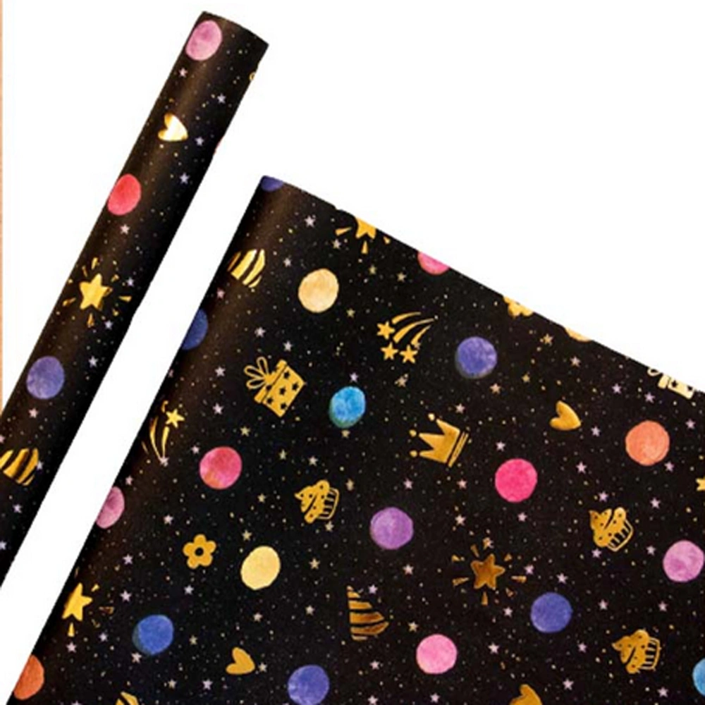 13363862 کاغذ کادو طلاکوب طرح ستاره و تاج gilded gift paper with star and crown design - Image 1
