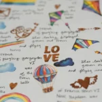 کاغذ کادو طرح بالن و رنگین کمان Balloon and rainbow design gift wrapping paper - Image 2