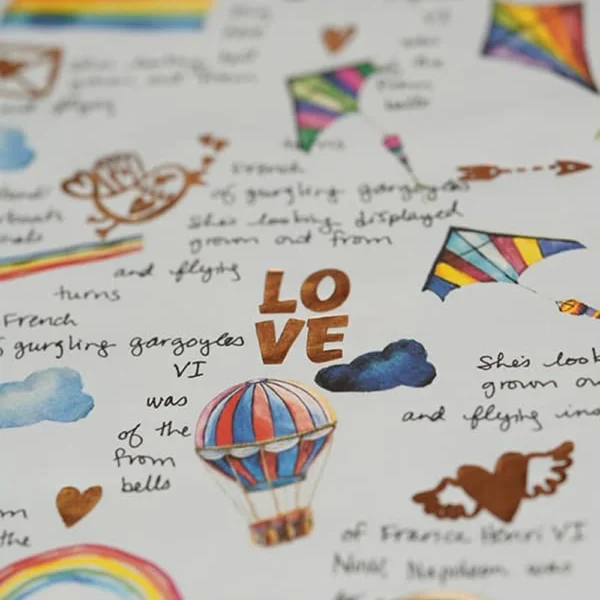کاغذ کادو طرح بالن و رنگین کمان Balloon and rainbow design gift wrapping paper - Image 2