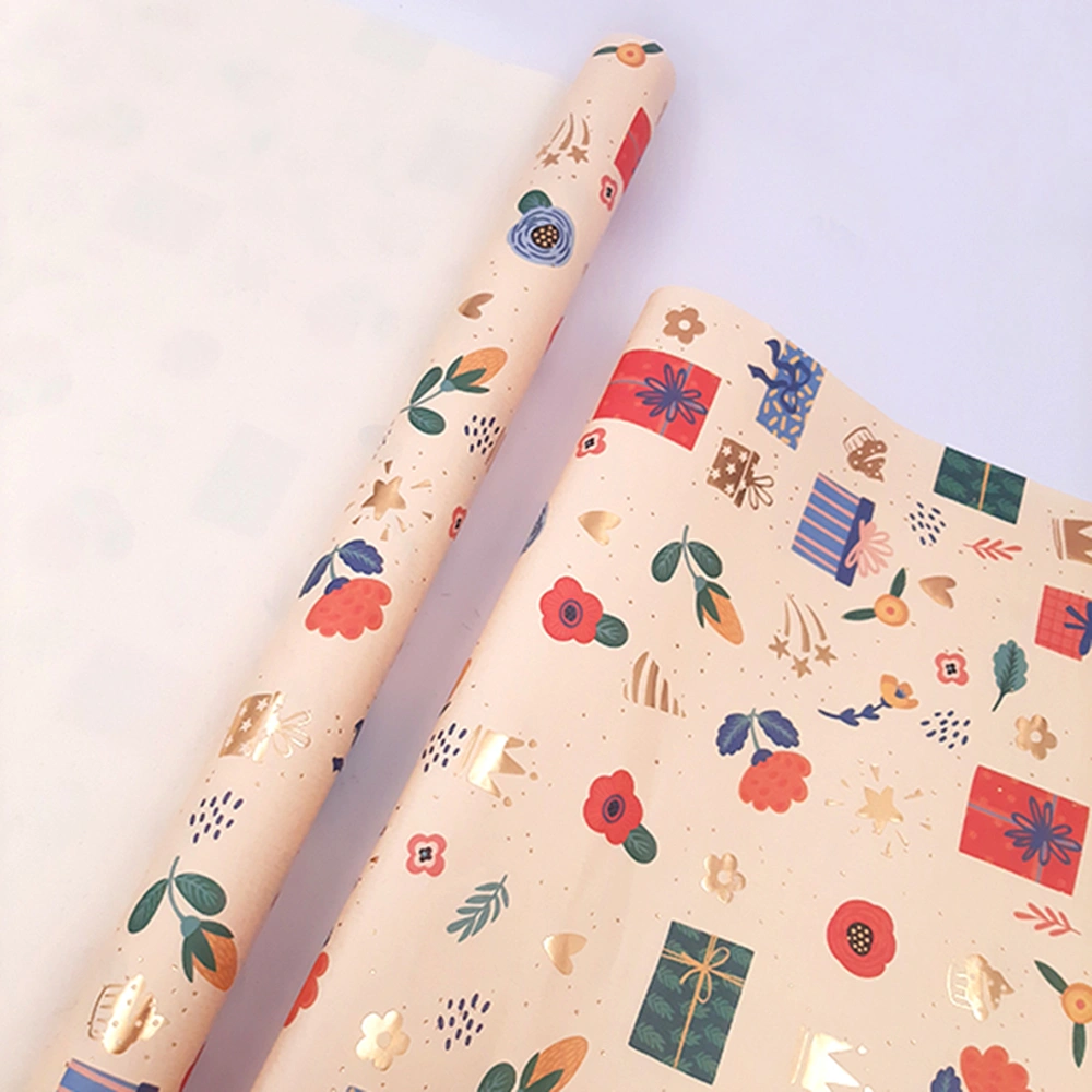 13379926 کاغذ کادو طلاکوب طرح گل Gift wrap with flower design - Image 1