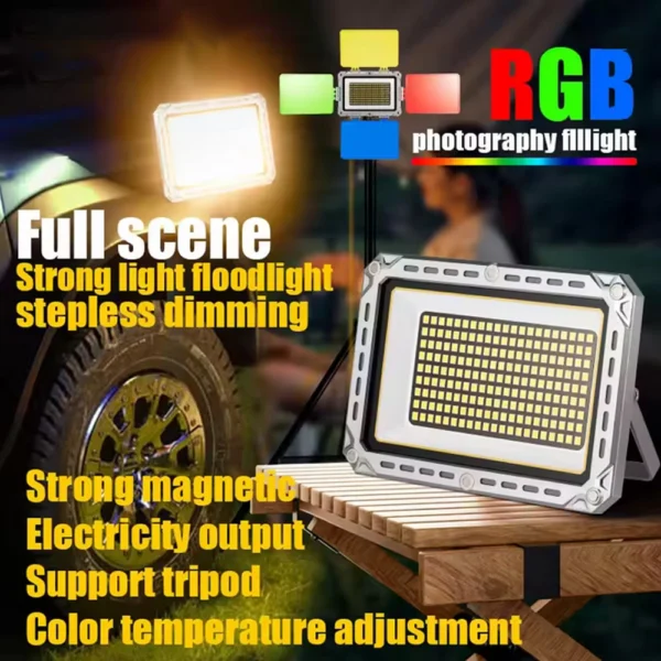 پروژکتور و چراغ شارژی چندکاره اورجینال  MULTIFUNCTIONAL STRONGLIGHT FLOODLIGHT W8138-1 - Image 4