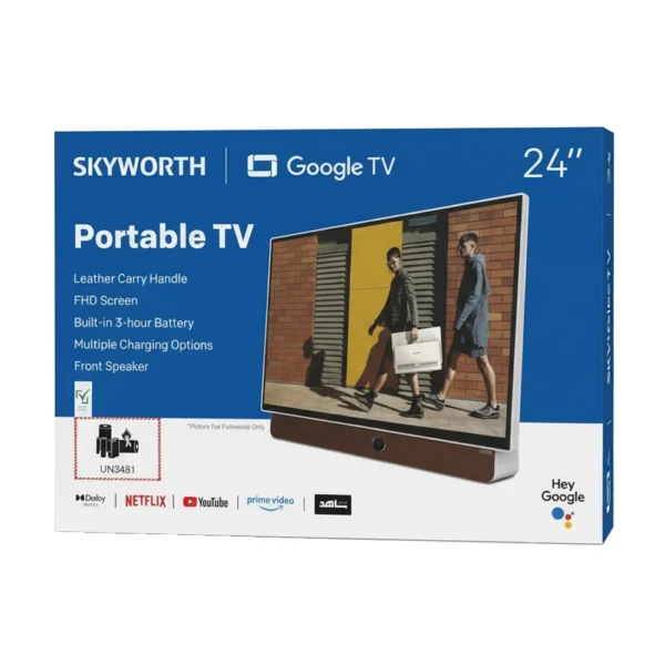 تلویزیون شارژی و  قابل حمل 24 اینچیRechargeable 24 Inch LED FHD Android Portable TV by Skyworth - Image 5