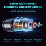 فن توربو دستی با نورپردازی قدرتمند مدل  Booster Violent Turbo TF64 Air Dryer With LED Light TF64 - Image 2