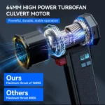 فن توربو دستی با نورپردازی قدرتمند مدل  Booster Violent Turbo TF64 Air Dryer With LED Light TF64 - Image 4