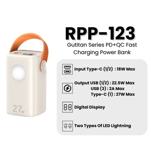 پاوربانک 60000 سوپر فست  ریمکس 27 وات  مدل REMAX 60000mAh Outdoor Power Bank RPP-123 - Image 5