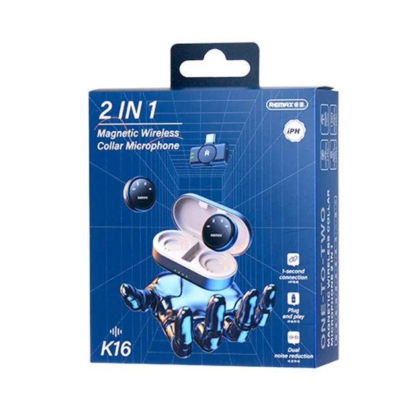 میکروفون 2 در 1 بی سیم ریمکس مدل Remax  wireless 2 in 1 microphone K16 - Image 3