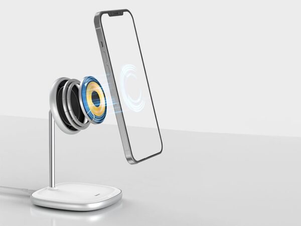 استند شارژر وایرلس بیسوس Baseus Swan Magnetic Desktop Bracket Wireless Charger - Image 8