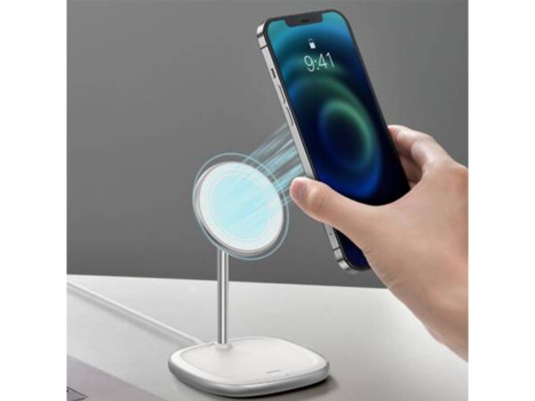 استند شارژر وایرلس بیسوس Baseus Swan Magnetic Desktop Bracket Wireless Charger - Image 9