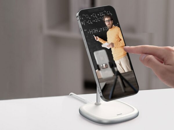 استند شارژر وایرلس بیسوس Baseus Swan Magnetic Desktop Bracket Wireless Charger - Image 2