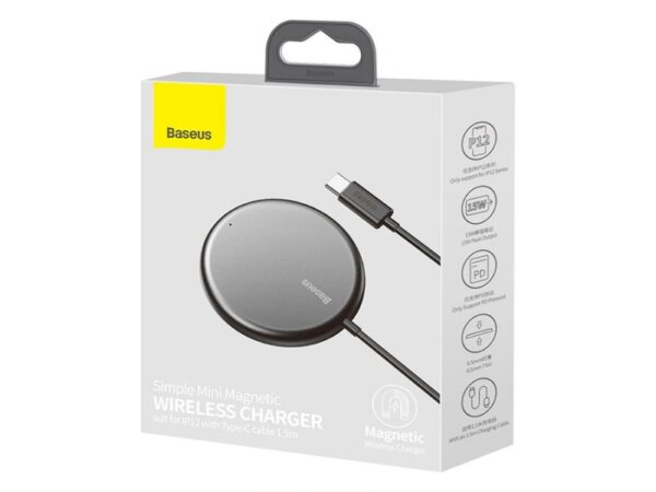 شارژر وایرلس مگنتی بیسوس Baseus Simple mini Magnetic Wireless Charger - تصویر 2