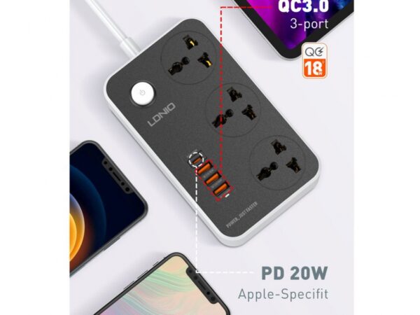 چند راهی برق الدنیو LDNIO Power Socket SC3412 - تصویر 6