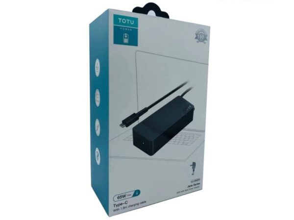 شارژر 65 واتی تایپ‌سی لپ‌تاپ 1.8 متری توتو TOTU LU-65WPD 65W Type-c With 1.8m charging cable - تصویر 2