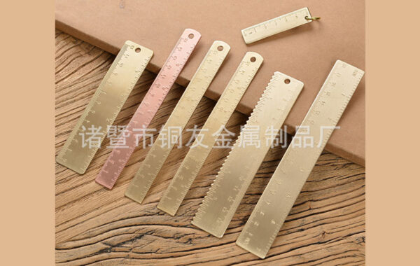 خط کش اندازه گیری برنجی 15 سانتی متری کریتیو 15cm brass ruler creative - تصویر 3
