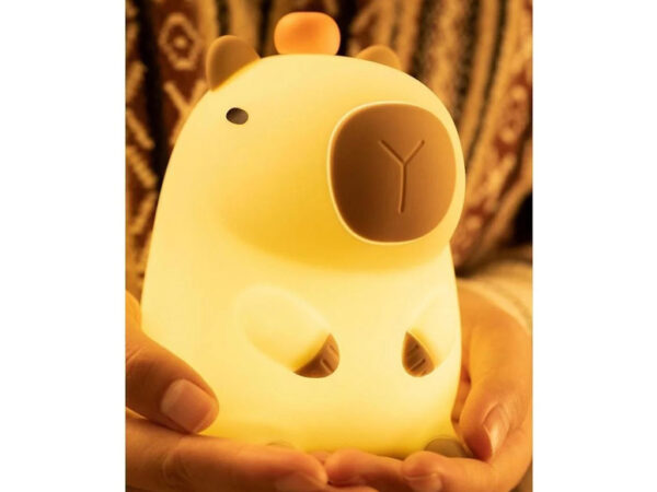 چراغ خواب رومیزی سیلیکونی شارژی New Capibara Silicone Night Light Sleeping DS-CPBR-01 - Image 7