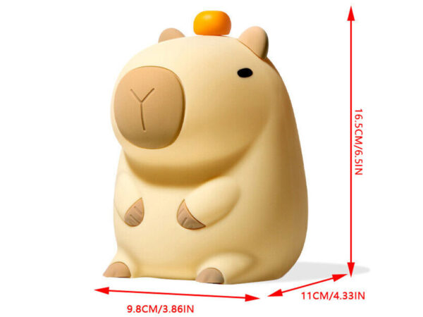 چراغ خواب رومیزی سیلیکونی شارژی New Capibara Silicone Night Light Sleeping DS-CPBR-01 - Image 13