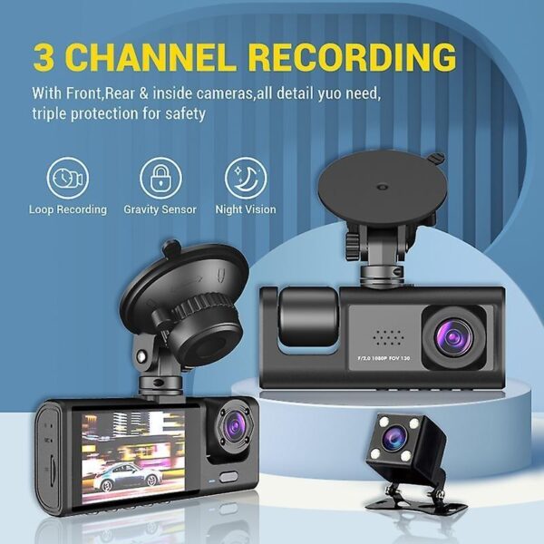 دوربین وایفای دار 3 لنزه خودرو برند BLACK BOX WIFI مدل 2024 - Image 3