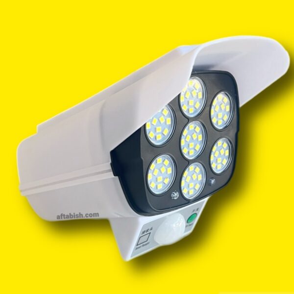 پروژکتور دیواری خورشیدی اورجینال طرح دوربین مداربسته مدل Pr-Cam | چراغ امنیتی سنسوردار - Image 6