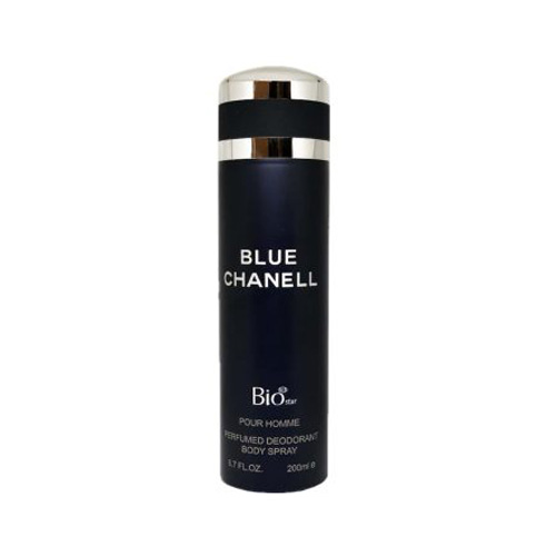 Biostarbodyspraybluechanell.jpg اسپری بدن مردانه بیو استار مدل Blue Chanel حجم 200 میلی لیتر - Image 1
