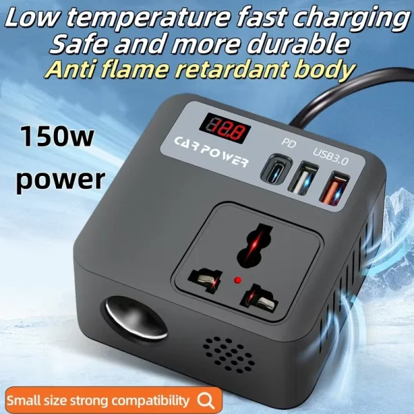 مبدل برق خودرو 300W مدل SJ-R001 با خروجی برق شهری (ارسال 15 روز کاری) - Image 3