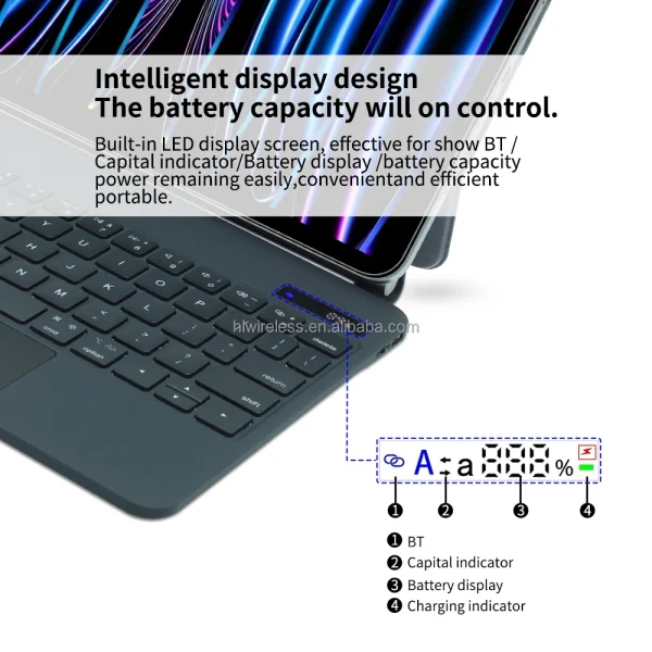 کیبورد هوشمند بی‌سیم با تاچ‌پد مناسب iPad Pro و iPad Air (ارسال 15 روز کاری) - Image 3