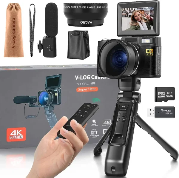 دوربین ولاگ 4K مدل JRKI VlogCam با فوکوس خودکار (ارسال 15 روز کاری) - تصویر 4