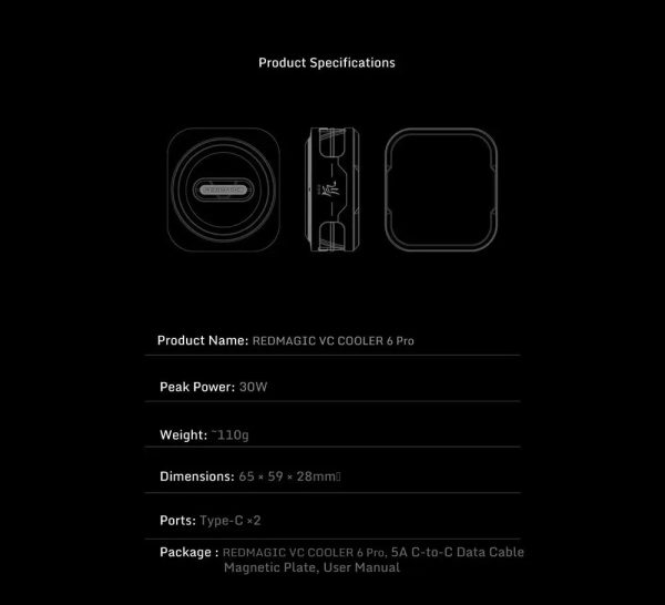 فن خنک‌کننده مغناطیسی موبایل مدل RedMagic 6Pro (ارسال 15 روز کاری) - Image 5