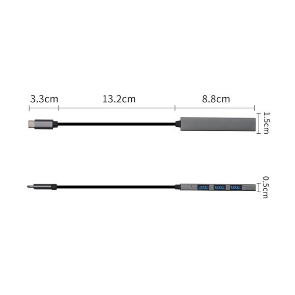 هاب 4 پورت USB-C مدل T809A - Image 2