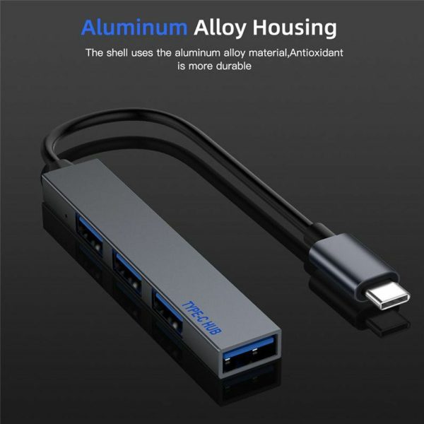هاب 4 پورت USB-C مدل T809A - Image 4