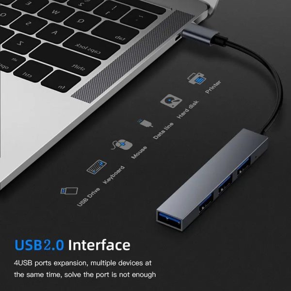 هاب 4 پورت USB-C مدل T809A - Image 3