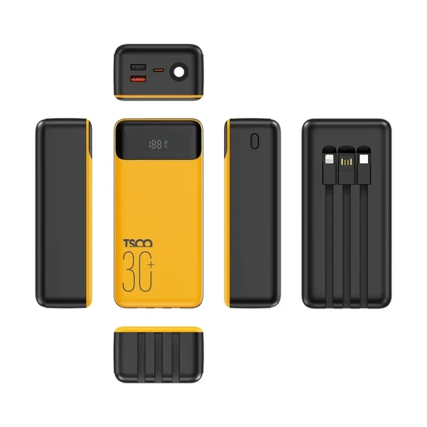 پاوربانک فست شارژ TSCO 30000mAh مدل TP 3001 22.5W - زرد مشکی (گارانتی 12 ماهه TSCO) - Image 5