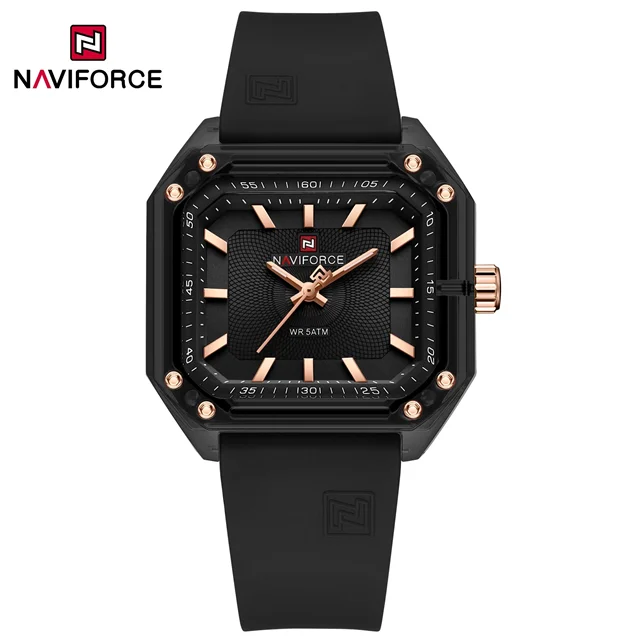 ساعت مچی کژوال کوارتز ژله ای سیلیکونی اسپرت رنگارنگ اکریلیک مربعی مد Naviforce NF7106