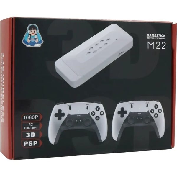 کنسول بازی Game Stick M22 | حافظه 64 گیگابایت گارانتی سلامت دو دسته اورجینال - Image 2