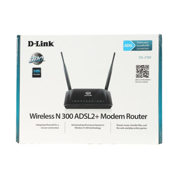 مودم D-Link DSL-2750E Wireless N300 ADSL2+ Modem Router - مشکی (یکساله شرکتی) - تصویر 5