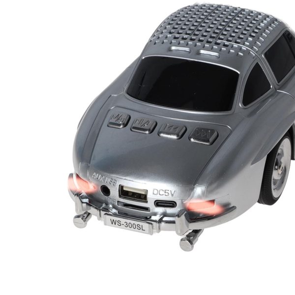 اسپیکر بی سیم طرح ماشین کلاسیک WSTER مدل WS-300SL - نقره ای - MMX (پک ضعیف) - Image 5