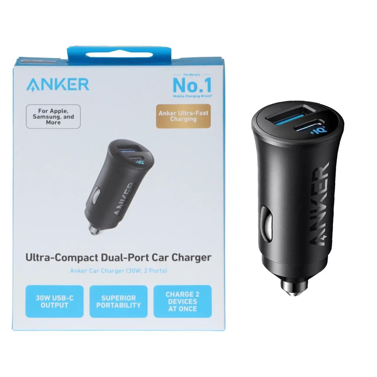 102c9ab7-8c08-4bb6-878f-a900ea9a0d44 شارژر فندکی فست دو پورت Anker مدل A2741H11 30W- مشکی (گارانتی شش ماهه شرکتی) - تصویر 1