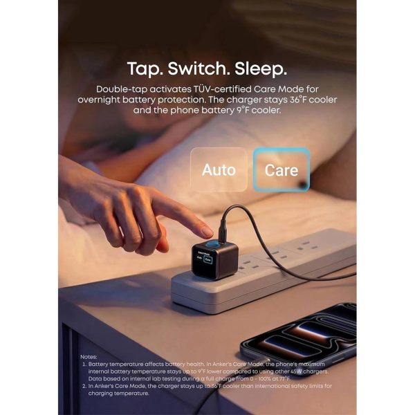 شارژر دیواری فست تک پورت ANKER مدل A121DP11 Nano Charger Foldable 180° 45W - مشکی (گارانتی 18 ماهه شرکتی) - تصویر 3