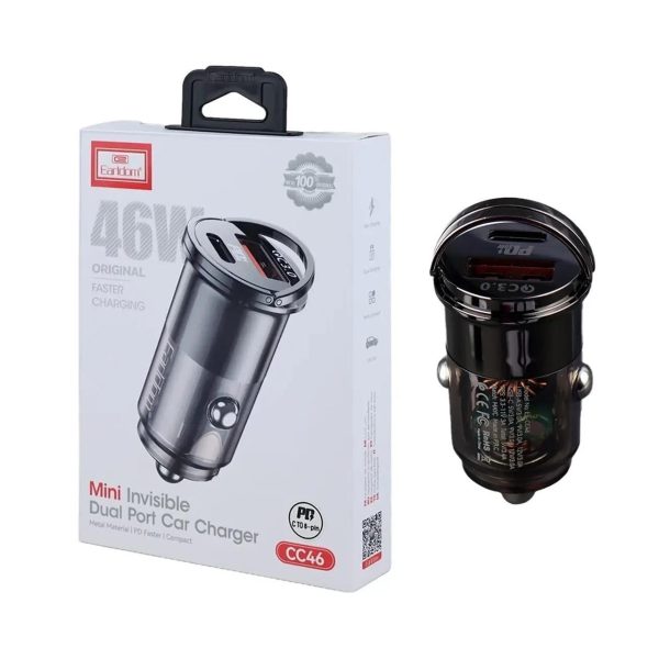 شارژر فندکی PD و فست دو پورت Earldom مدل CC46 46W - مشکی - تصویر 6