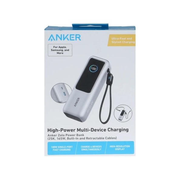 پاوربانک PD و فست شارژ Anker 25000mAh مدل A1695P41 - خاکستری (گارانتی شش ماهه شرکتی) - Image 7