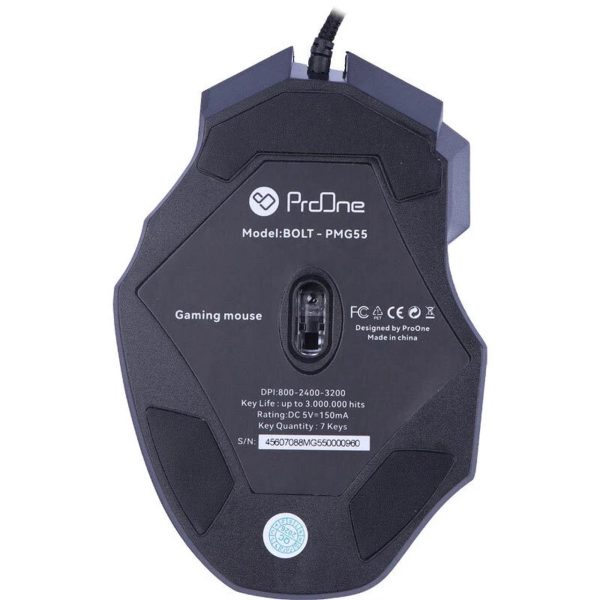 ماوس باسیم گیمینگ ProOne مدل Bolt PMG55 - مشکی - Image 5